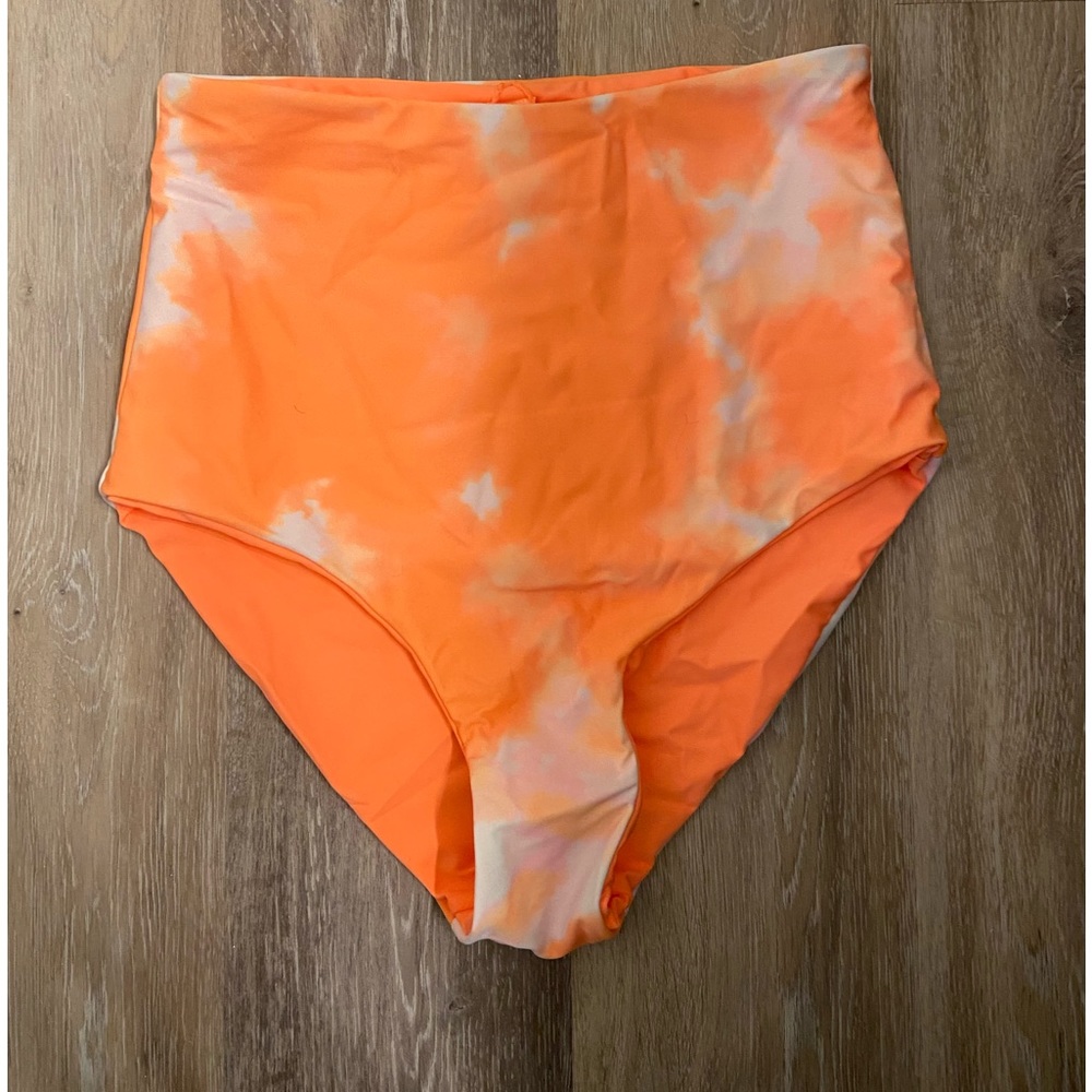 Coral Reef Swim Leisure Reversible Bottoms Neon & Tie Dye Orange (S) (Brand New)
